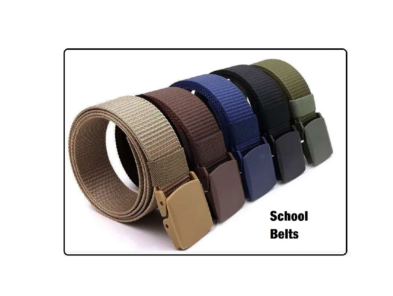 Nylon Canvas School Belt for Boys | Double Side Color Belt for Trousers