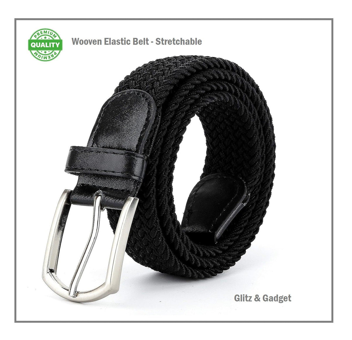 Woven Elastic Belt for Men & Kids | Stretchable Braided Belt | Adjustable Casual Waist Belt | Flexible Fashion Belt
