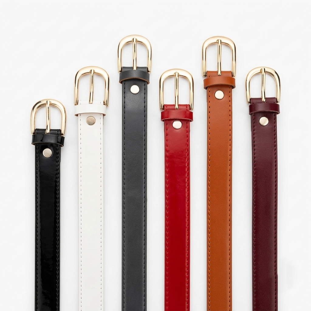 PU Leather Ladies Belts for Women | Plain Stylish Waist Belt for Girls | Adjustable Fashion Belt