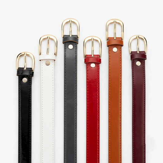 PU Leather Ladies Belts for Women | Plain Stylish Waist Belt for Girls | Adjustable Fashion Belt