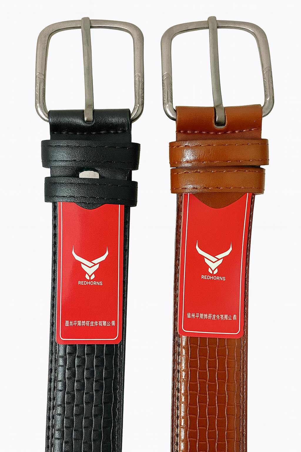 REDHORNS Leather Belt for Men 38mm | Synthetic Leather Durable Stylish Belt | Adjustable Formal Dress Belt with Metal Buckle