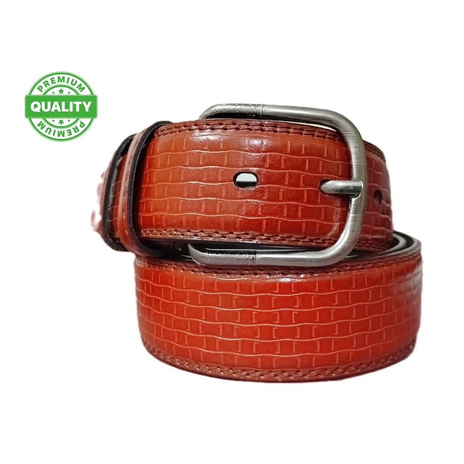 REDHORNS Leather Belt for Men 38mm | Synthetic Leather Durable Stylish Belt | Adjustable Formal Dress Belt with Metal Buckle