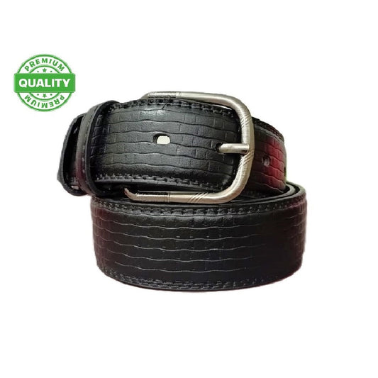 REDHORNS Leather Belt for Men 38mm | Synthetic Leather Durable Stylish Belt | Adjustable Formal Dress Belt with Metal Buckle