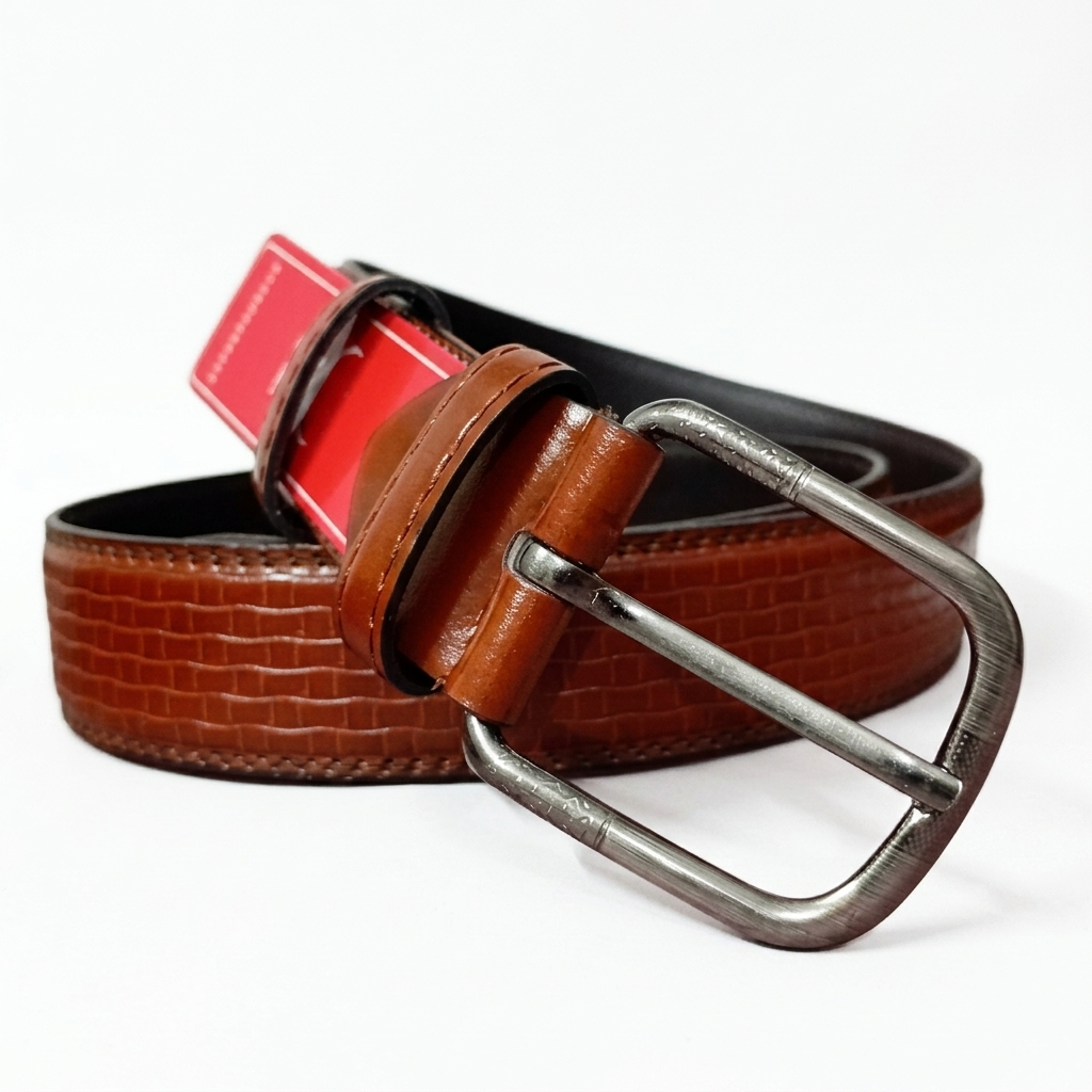 REDHORNS Leather Belt for Men 38mm | Synthetic Leather Durable Stylish Belt | Adjustable Formal Dress Belt with Metal Buckle