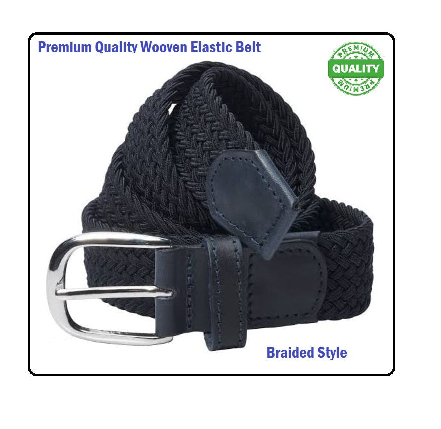 Woven Elastic Belt for Men & Kids | Stretchable Braided Belt | Adjustable Casual Waist Belt | Flexible Fashion Belt